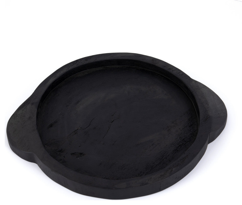 Tadeo Round Tray-Carbonized Black