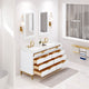 Bristol 60" Marble Countertop Vanity, White With Hook Faucet