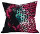 Caleb Troy Leopard Storm Pink Outdoor Throw Pillow, 26x26x7