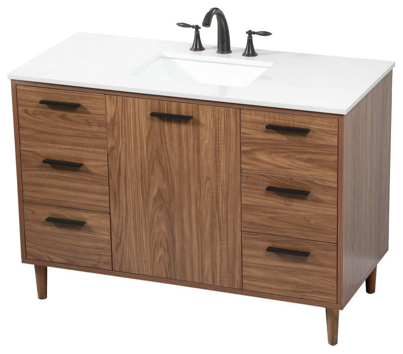 Bailey 22" Modern Walnut Brown-Light Bathroom Vanity