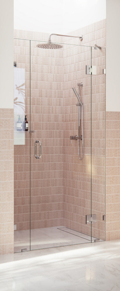 43"Wx78"H Frameless 3 Panel Inline Shower Door, Polished Chrome