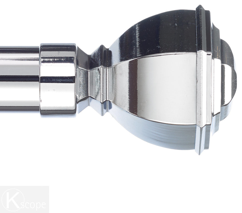 Venice Non-Telescoping Curtain Rod, Chrome, 48''