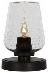 Luna 1-Light Table Lamp, Dark Granite/Clear Bubble