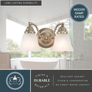 Standford 2-Light Vanity Antique Brass