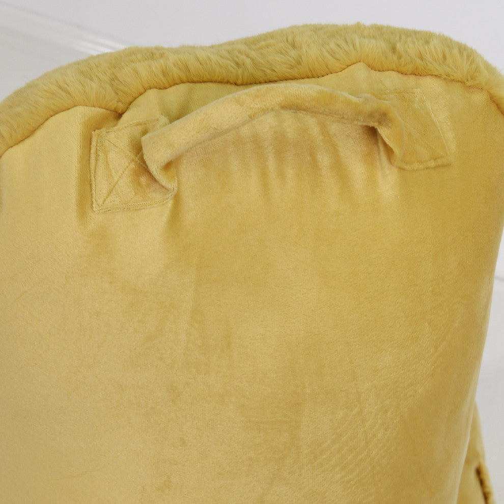 Faux Fur Bedrest Shell, Ochre, 28"x30" X17"