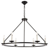 Elegant Lighting LD6010D36 Maine 6 Light 36"W Taper Candle - Black