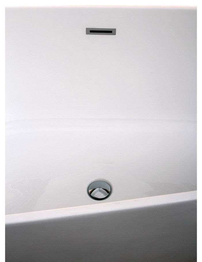 Aqua Eden 69" Acrylic Freestanding Oval Tub With Drain, White