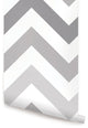 Chevron Peel and Stick Vinyl Wallpaper, Cool Gray, 24"x108"