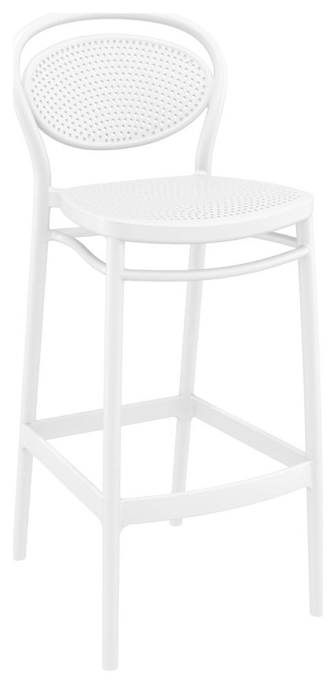 Sky Marcel Square Bar Set With 2 Barstools White