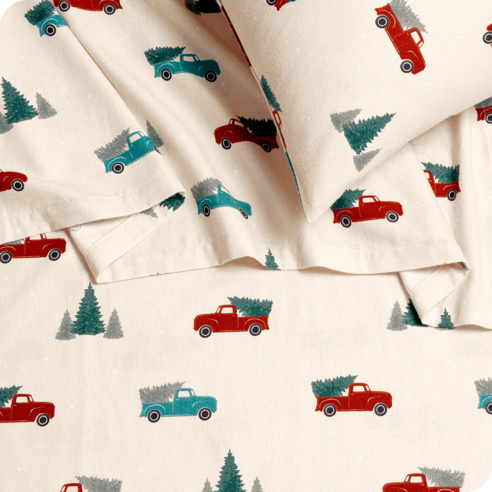 Bare Home Cotton Flannel Sheet Set, Heritage, Queen