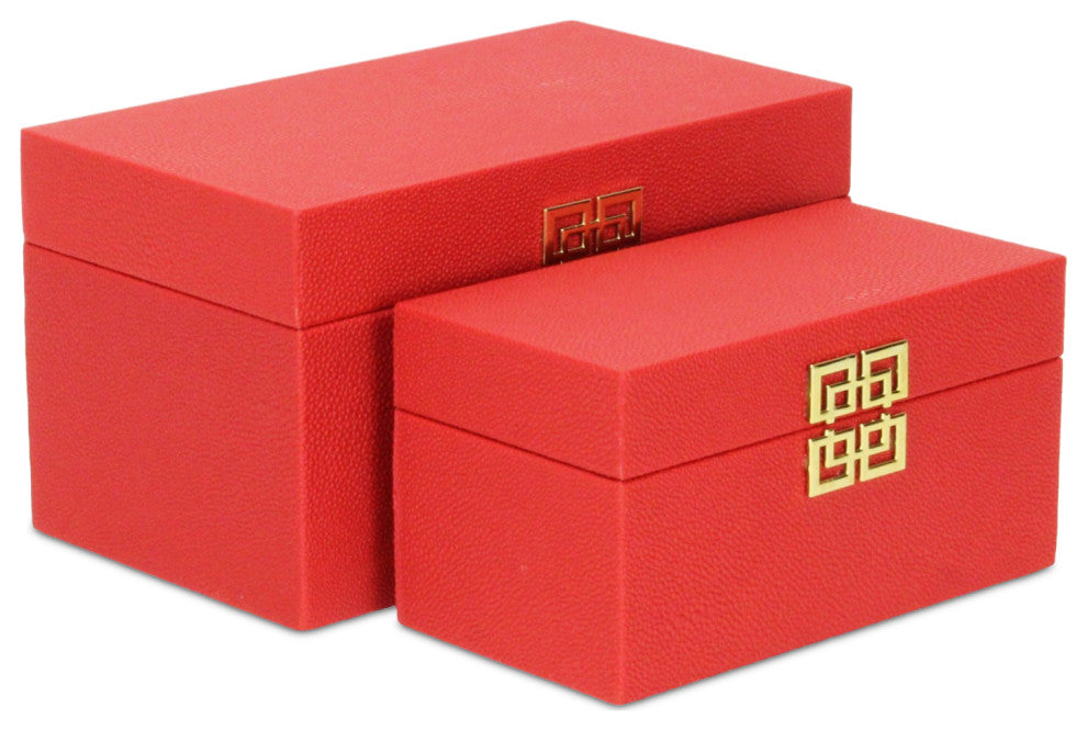 Midnight Charm Keepsake Boxes, Set of 2, Red