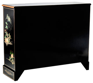 Black Lacquer Curved Sideboard Landscape