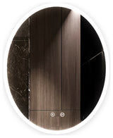 Ellipse Oval Dimmable LED Mirror with Defogger, 24"x36"x1.75"