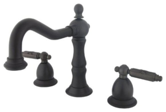 Heritage Two Handle 8" to 14" Widespread Lavatory Faucet with Brass Pop-up