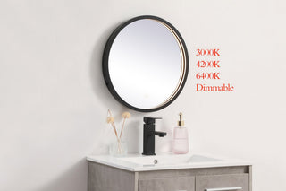 Modern Black Led Mirror, 18"