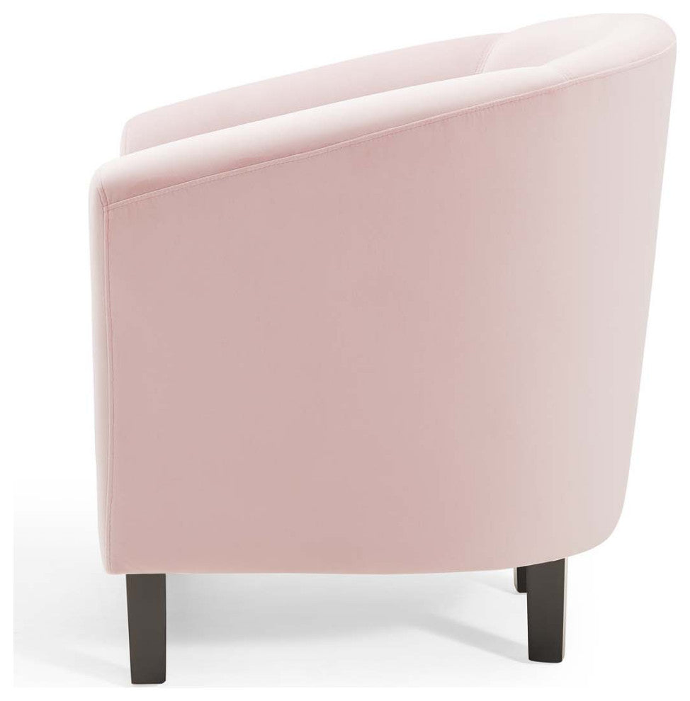 Armchair Accent Chair, Velvet, Pink, Modern, Living Lounge Hotel Hospitality