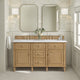 Lorelai 60" Double Vanity, Light Natural Oak, 3 CM White Zeus Top