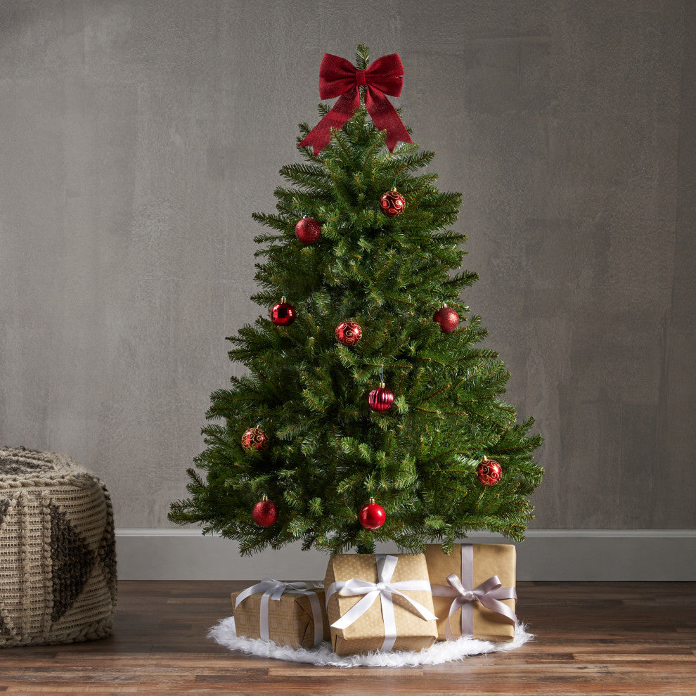 4.5-foot Fraser Fir Pre-Lit or Unlit Light Hinged Artificial Christmas Tree, Unl