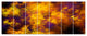 Cloudy Orange Starry Fractal Sky, Abstract Canvas Art Print, 83"x32", 7 Panels