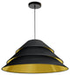 1Light Aranza Pendant, Black/Gold Shade, Black
