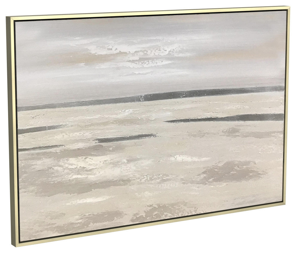 Silver Landscape Framed Canvas - Gray