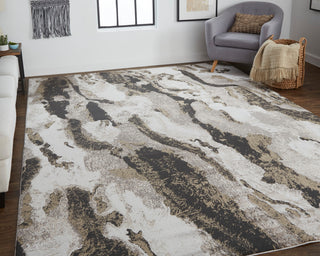 Weave & Wander Kayden Rug, Charcoal Gray/Beige, 5' X 8'