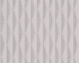 Textured Wallpaper, Oval Shapes, Horizontal Stripes, Beige Silver, 1 Roll
