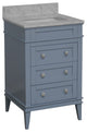 Eleanor 24" Bathroom Vanity, Powder Blue, Carrara Marble