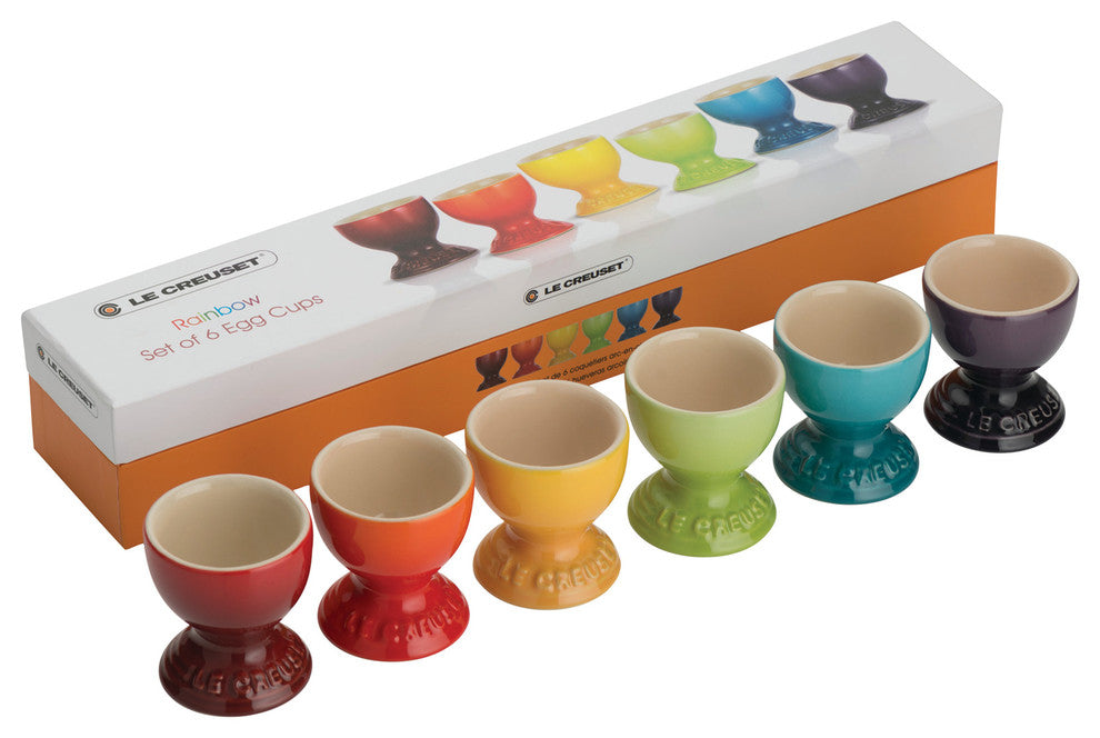 Le Creuset Stoneware 6-Piece Set Rainbow Egg Cups