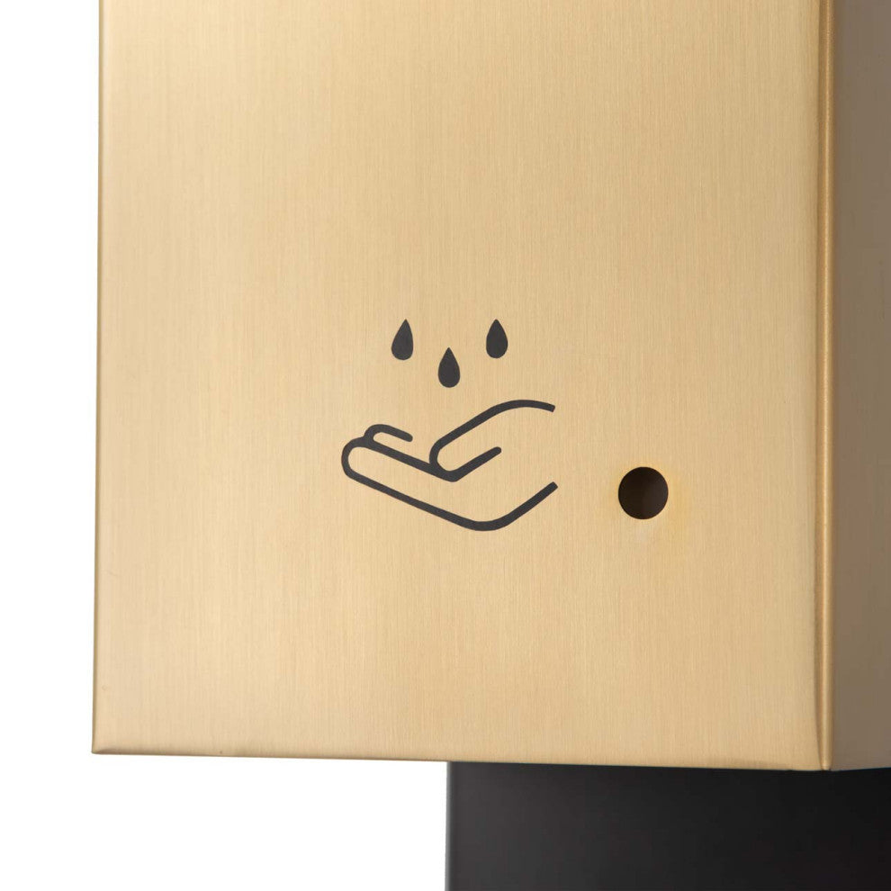 Luxe Wall Mount Touchless Hand Sanitizer Dispenser-19", Brushed Brass, Powermist, Brushed Brass
