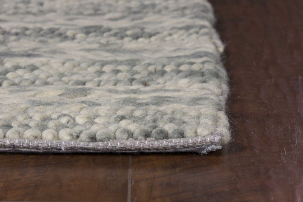 HomeRoots 7' x 9' Wool Grey Area Rug
