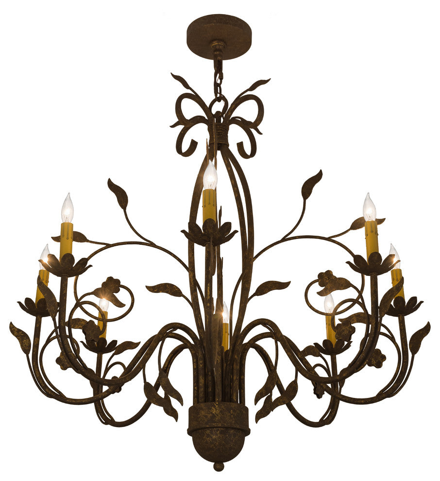 36 Wide Bordeaux 8 Light Chandelier