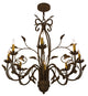 36 Wide Bordeaux 8 Light Chandelier