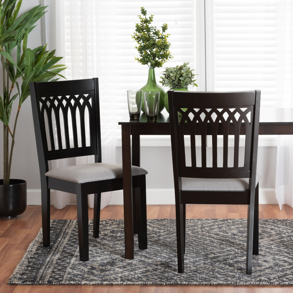 Marsala Modern Collection, Gray/Dark Brown, Dining Chair