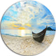 Calm Beach Panorama, Photo Large Disc Metal Wall Art, 36"