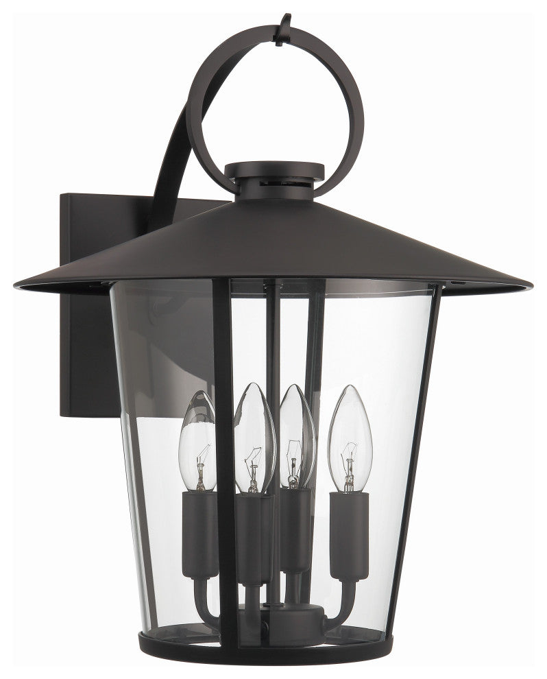 Andover 4-Light Matte Black Outdoor Wall Mount