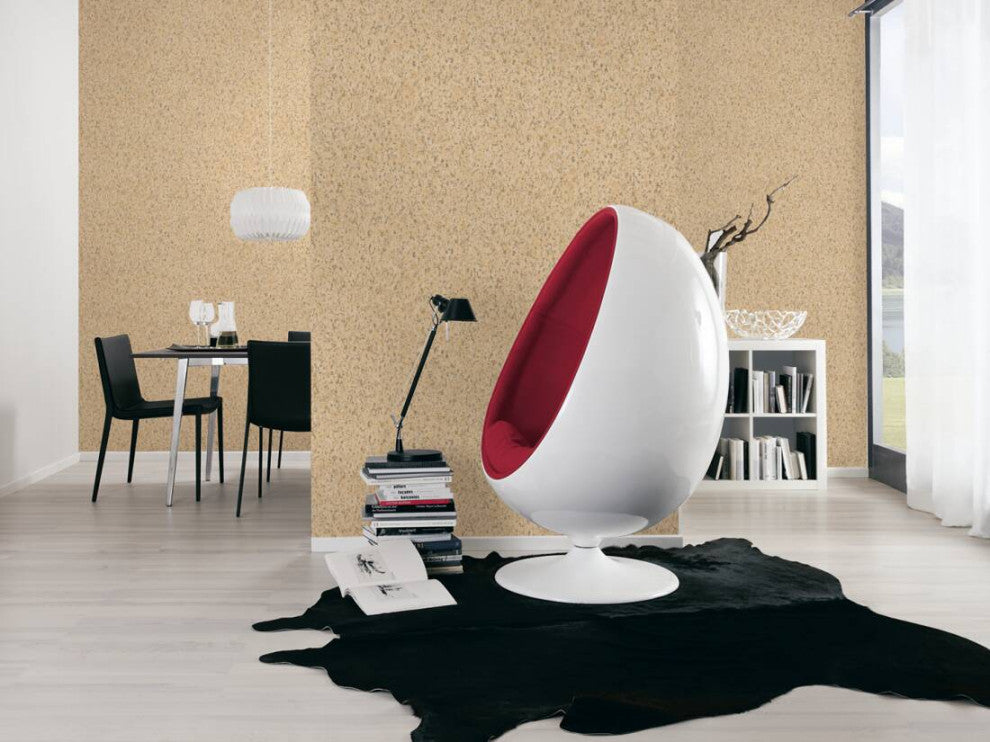 Plain Textured Wallpaper, Scattered Spots, Beige Cream Yellow Vanilla, 1 Roll