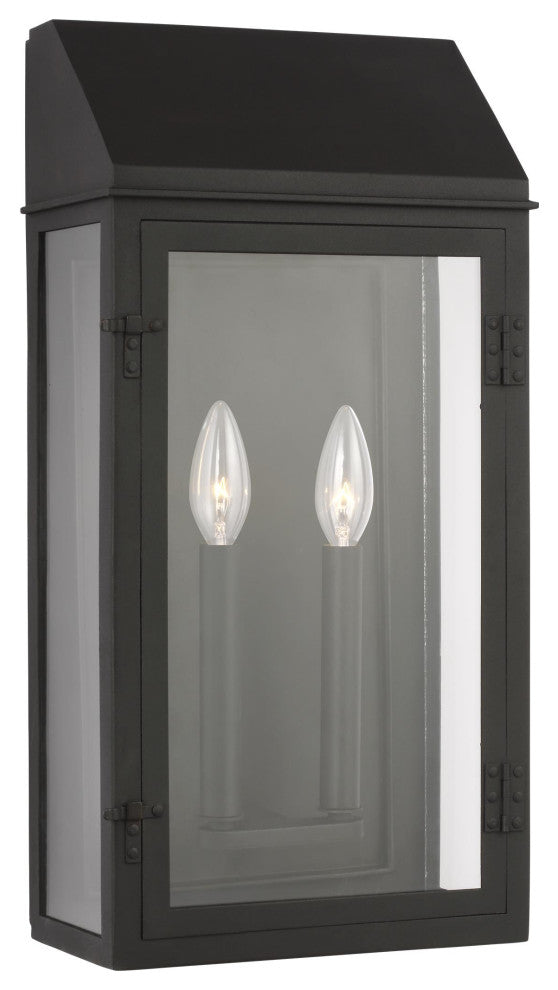 Hingham Large Outdoor Wall Lantern, Textured Black