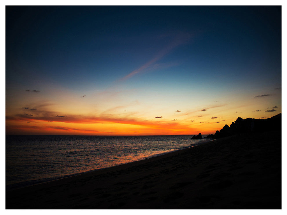 Sunset Over Beach in Cabo St.Lucas, Landscape Canvas Art Print, 40"x30"
