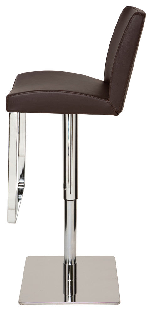 Matteo Leather Adjustable Bar Stool, Brown