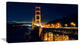 "Golden Gate At Night" Canvas Wall Artwork, 1 Panel, 60"x28"