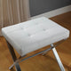Elisabetta Vanity Bench, White and Chrome