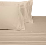 100% Cotton Solid Sheet Set, 300 Thread Count, Linen, Olympic Queen