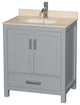 Wyndham WCS141430SGYIVUNSMXX Single Vanity in Gray with Ivory Marble Top