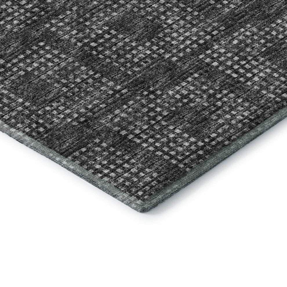Premium Machine Washable Mayfield AMF33 Black 10' x 14' Rug