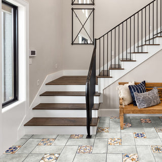 Toscana Spirale Pienza with Giotto Deco Porcelain Floor and Wall Tile