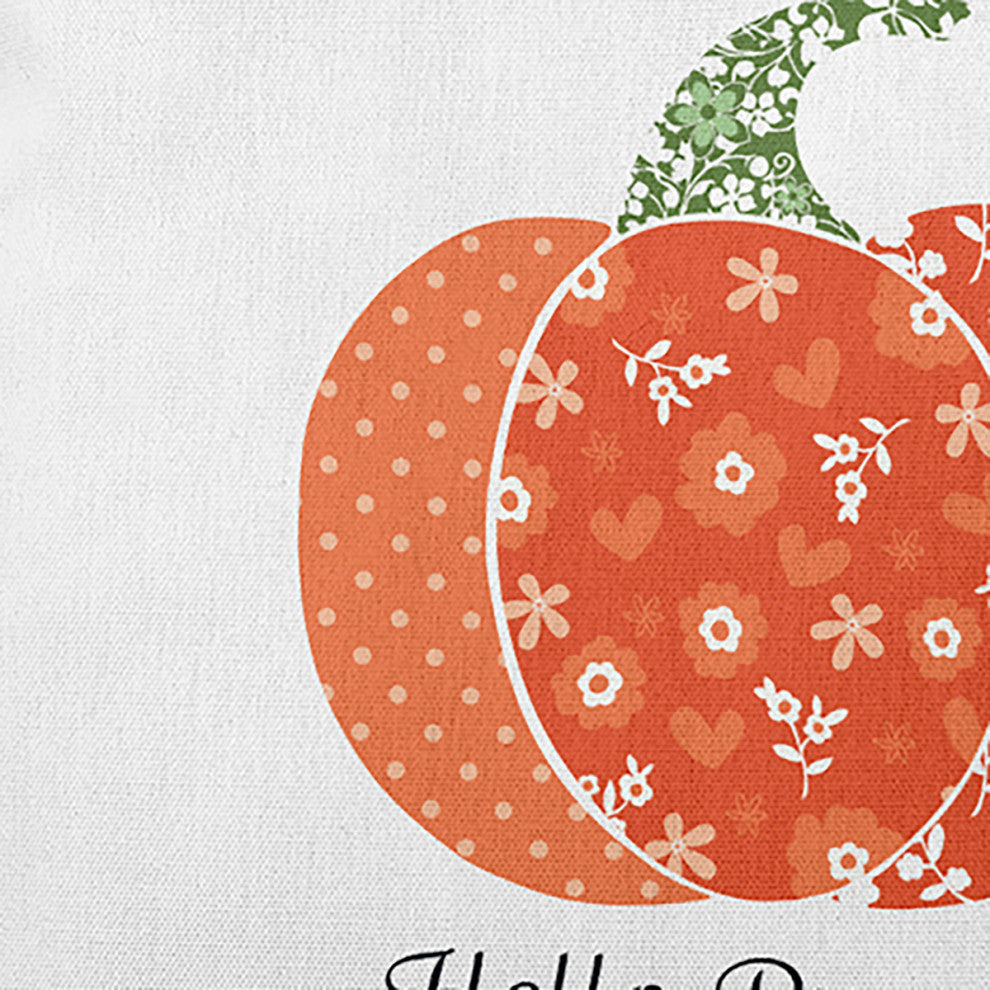 Hello Pumpkin Accent Pillow, Harvest Orange, 16"x16"
