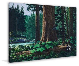 "Racoon Family" Painting Print on Wrapped Canvas