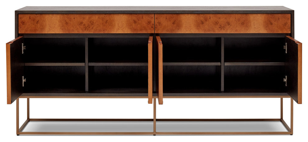Yoga Sideboard, Oak Burl, Vintage Copper