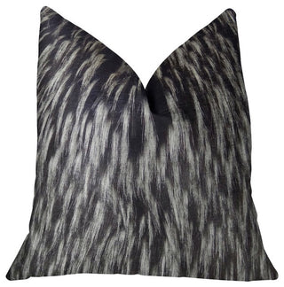 Plutus Wolf Fur Handmade Throw Pillow, (Double sided  20" x 30" Queen)